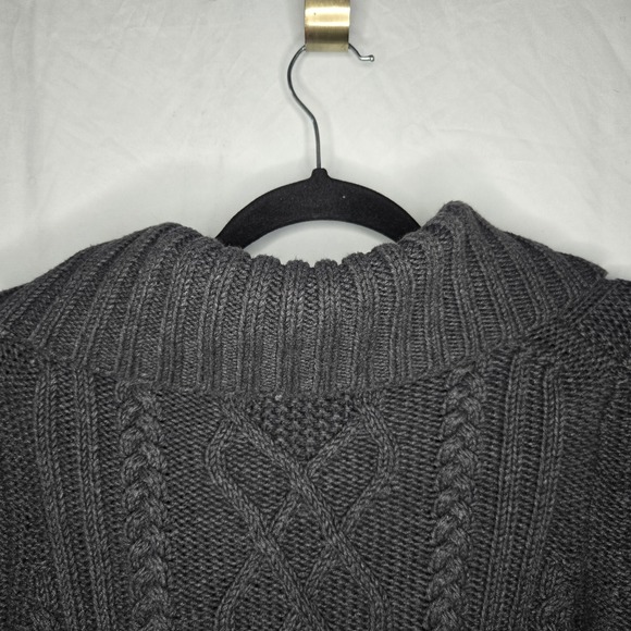 Eddie Bauer Shawl Collar Cable Knit Sweater Women's Small Gray Preppy Heritage - Picture 6 of 13